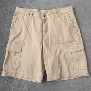 Columbia Cargo Shorts Mens 38 Beige 100% Cotton Utility Outdoor Pockets Casual